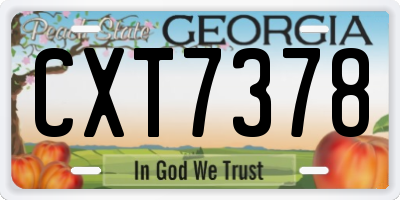 GA license plate CXT7378