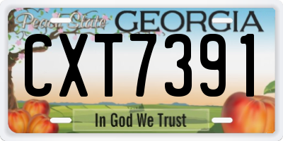 GA license plate CXT7391
