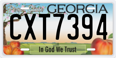 GA license plate CXT7394