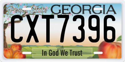 GA license plate CXT7396