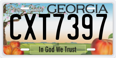GA license plate CXT7397