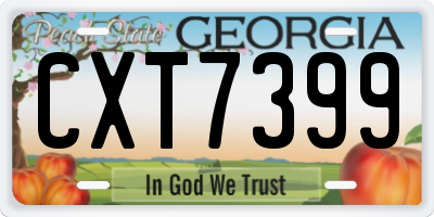 GA license plate CXT7399