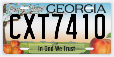 GA license plate CXT7410