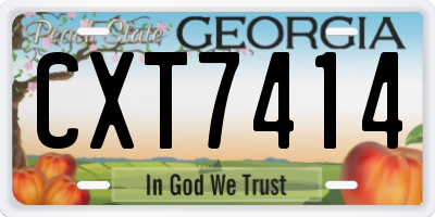 GA license plate CXT7414