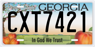 GA license plate CXT7421