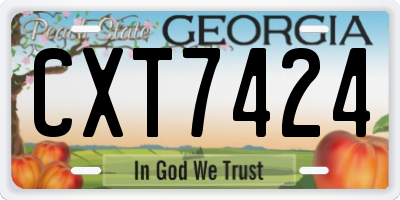 GA license plate CXT7424