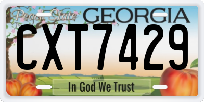 GA license plate CXT7429