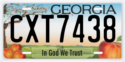 GA license plate CXT7438