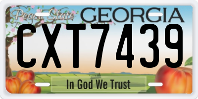 GA license plate CXT7439