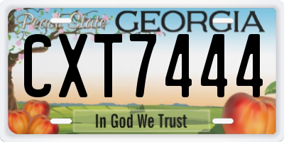 GA license plate CXT7444