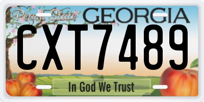 GA license plate CXT7489