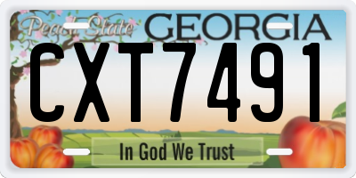 GA license plate CXT7491