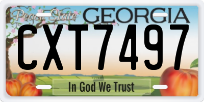 GA license plate CXT7497