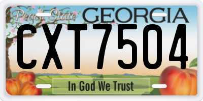 GA license plate CXT7504