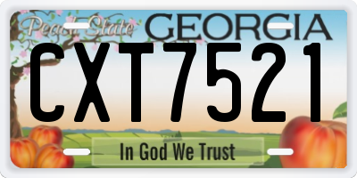GA license plate CXT7521