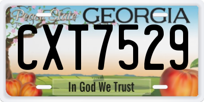 GA license plate CXT7529