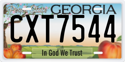 GA license plate CXT7544