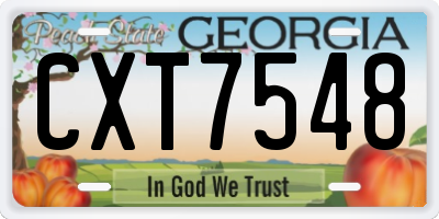 GA license plate CXT7548