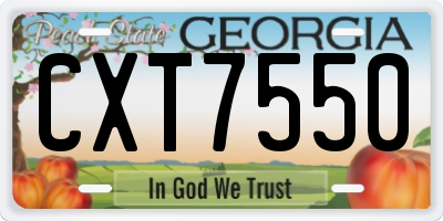 GA license plate CXT7550