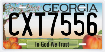 GA license plate CXT7556