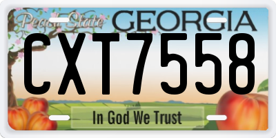 GA license plate CXT7558