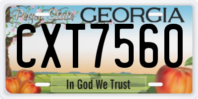 GA license plate CXT7560