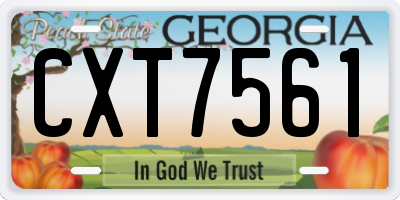 GA license plate CXT7561