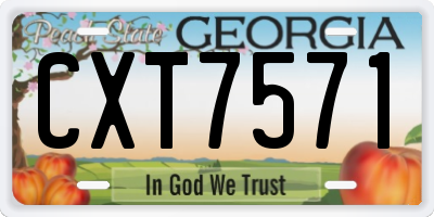GA license plate CXT7571