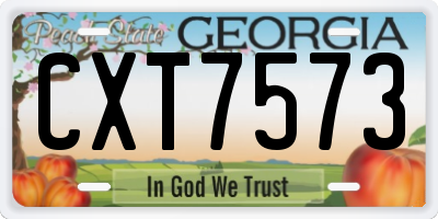 GA license plate CXT7573