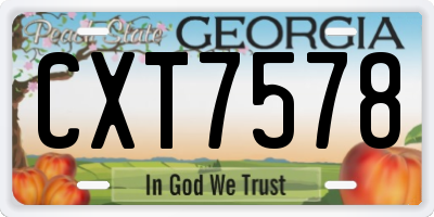 GA license plate CXT7578