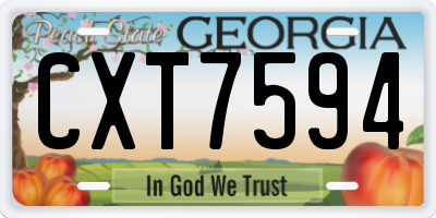 GA license plate CXT7594