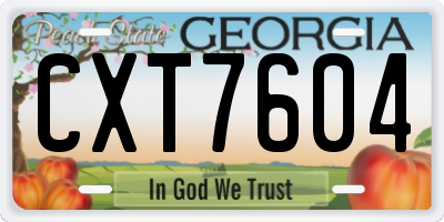 GA license plate CXT7604