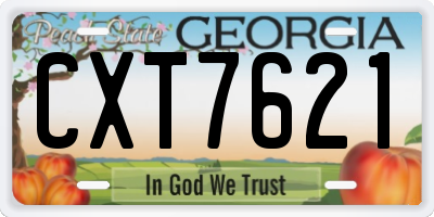 GA license plate CXT7621