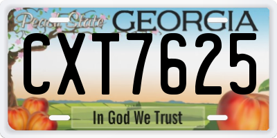 GA license plate CXT7625