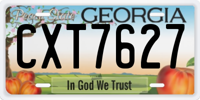 GA license plate CXT7627