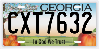 GA license plate CXT7632