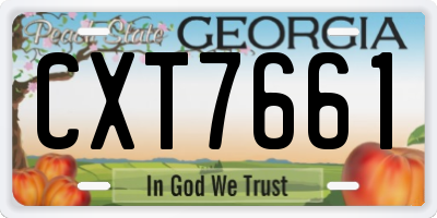 GA license plate CXT7661