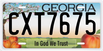 GA license plate CXT7675