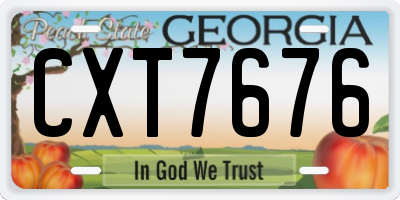 GA license plate CXT7676