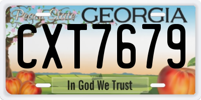 GA license plate CXT7679