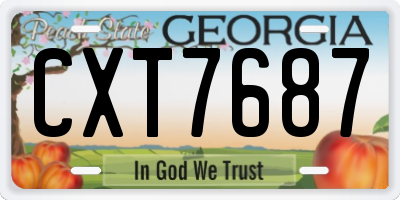 GA license plate CXT7687