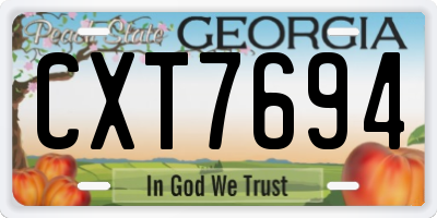 GA license plate CXT7694