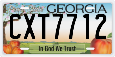 GA license plate CXT7712