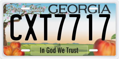 GA license plate CXT7717