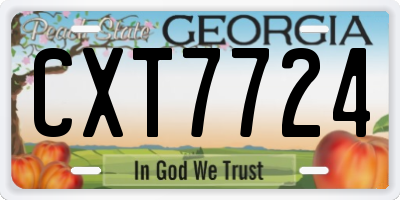 GA license plate CXT7724