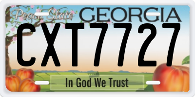 GA license plate CXT7727