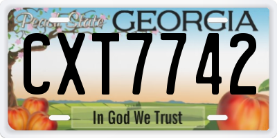 GA license plate CXT7742