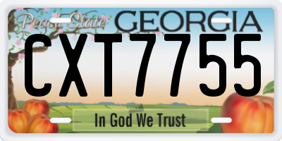 GA license plate CXT7755