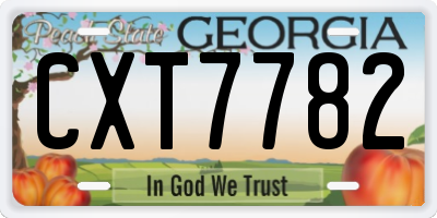 GA license plate CXT7782