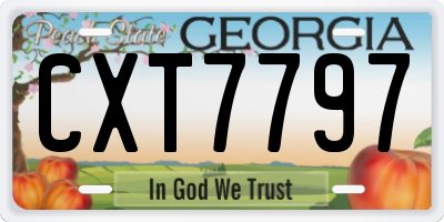 GA license plate CXT7797